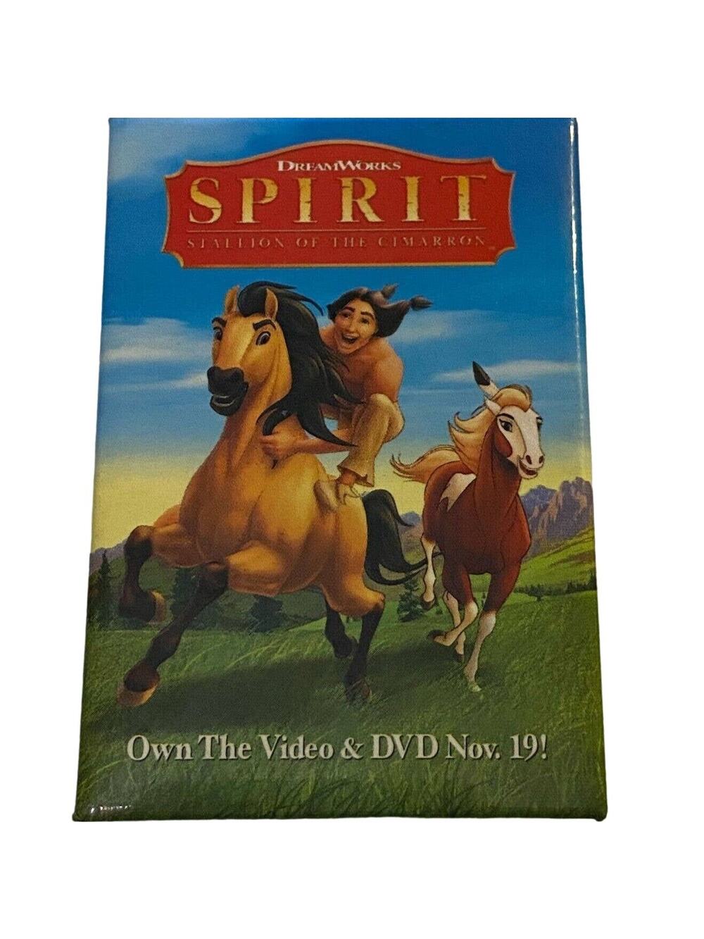 Vtg Spirit Pin 2002 Exclusive Advertising Promotional Pinback Button Animated